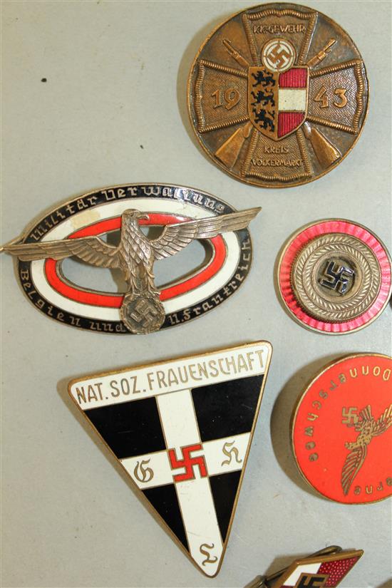 A collection of sixteen German Third Reich enamelled badges,